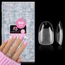 UNA GELLA Short Oval Nail Tips, 510Pcs 15 Sizes Pre-Buffed Full Cover False Nails, No File Needed Inner Matte Soft Gel Nail Tips, Clear PMMA Soak Off Acrylic Nail Extensions for DIY Home Salon