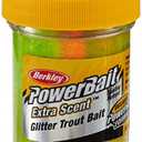 3 Pack Berkley PowerBait Glitter Trout Bait, Rainbow, Fishing Dough Bait, Scent Dispersion Technology, Irresistible Scent and Flavor, Moldable and Easy to Use, Jar 