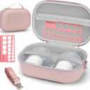 Wearable Breast Pump Bag Carrying Case for Momcozy & Willow, Use with Hands Free Wearable Breast Pumps for eufy Security/Medela/Bluefair, Travel Pumping Bag with Nipple Ruler & Removable Tray(Holds 2)