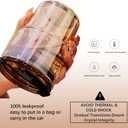 BLUEPOLAR 13oz/400ml Glass Water Tumbler with Straw and Lid Sealed Carry On Thick Wall Iced Coffee Cup Glass Cup for Water, Iced Tea Fruit Juice Etc (Amber-2PACK)