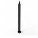 Black Railing Post, Metal Stair Post with Adjustable 270°Angle Bracket for Porch, Concrete, Wooden Steps (H:33.46in) 2pcs