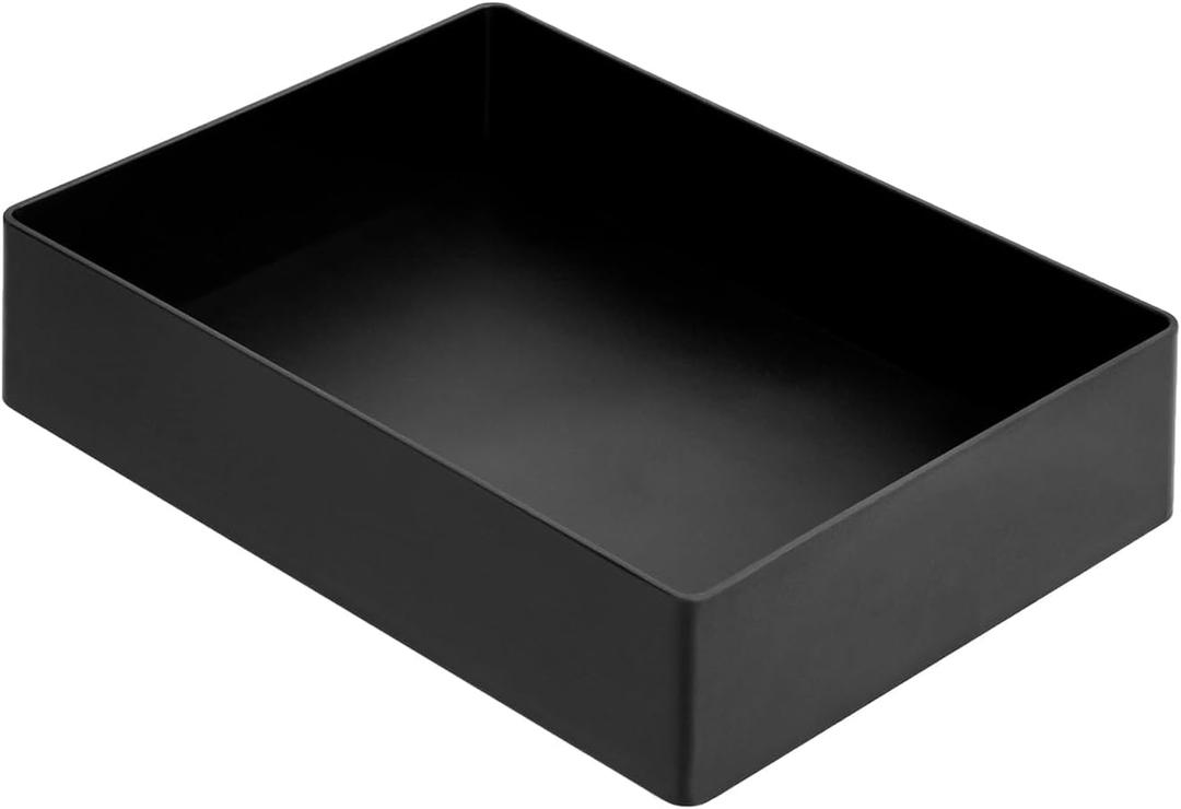 Amazon Basics Rectangular Plastic Desk Organizer, Accessory Tray, 9.4" x 6.7" x 2", Black
