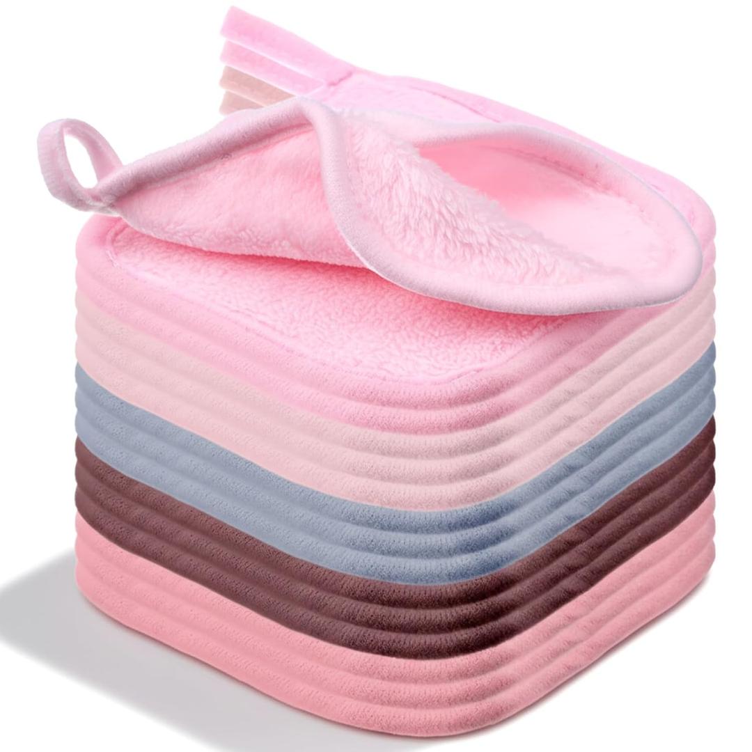 15 Pcs Reusable Makeup Remover Cloths, Ultra Soft Microfiber Makeup Remover Towels for Face Eraser Cloths Gentle Eye Makeup Remover Pads for All Skin Types, 5" x 5", Multicolor