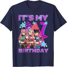 7 Years Old Birthday K pop Kids 7th Birthday Girls Kpop TShirt