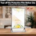 EHWINE 12 Pack Acrylic Sign Holder 5 x 7, Double Sided Black Picture Frame Stand up Table Top Sign Holders, Clear Display Stand Menu Flyer Holder for Wedding Party (Provide Non-slip Mats)