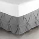 Nestl Dark Grey Bed Skirt Queen Size, Pinch Pleat Queen Bed Skirt, 14" Inch Drop Queen Bedskirt, Hotel Quality Gray Bed Skirts Premium Microfiber Bedskirt for Queen Bed, Dark Grey Bed Skirts