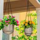 Maxcheck 4 Pcs Self Watering Hanging Planters Indoor Gift 6.5'' 4.5'' Hanging Flower Pots Baskets Outdoor Self Watering Plant with 3hooks Drainage Holes for Home
