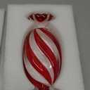 Christmas Candy Glass Plate, Christmas Theme Serving Tray for Holiday Desserts, Cookies & Candy Display, Festive Party Bowl, Red XMAS Decorations Small 9.2x4.3 Inch