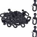 Plastic Hooks for Gazebo Curtains, Black, 36 Pcs | 36 black plastic hooks, for gazebo curtains, mosquito netting, outdoor canopy panels, replacement hanging accessories