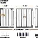Extra Wide Baby Gate 85.8-104.5 Inch, Pressure Mounted No Drilling, for Stairs & Doorways, Metal Black Indoor Safety Gate for Kids and Dogs
