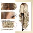 Highlight Blonde Lace Front Wig for Women 13x4 Body Wave Synthetic Wigs Balayage Pre-plucked Long Wavy Wig 150% Density Heat Resistant Hair Replacement Wigs 26 Inch