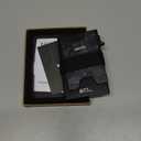 Minimalist Wallet for Men, Slim RFID Blocking Mens Wallet, Aluminum Pop Up Card Case, Thin Metal Credit Card Holder with Cash Strap -12 Cards Storage (Black + Blue)