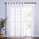 NICETOWN Patio Door Sheer Curtain - Vertical Voile Drape, Extra Wide Curtain Panel Window Treatment for Sliding Glass Door (White, 1 Piece, W100 x L84 inches) 