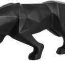 ASNOMY Nordic Modern Polyresin Cheetah Figurine Home Decor, Originality Home Decoration Furnishing Animal Ornament Resin, Resin Statues Home Decor Ornament Figures, Black
