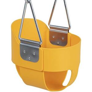 Yellow High Back Full Bucket Playset Toddler Swing with Plastisol-Coated Chains