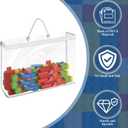 12 Pack Clear PVC Toy Storage Bag with Zipper, Plastic Toy Storage Bags with Handle, Dust-Proof and Waterproof Toy Organizer Bags, Portable Handheld Toy Travel Bag for Blocks Set, Puzzles, Small Toys
