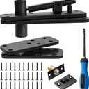 Hidden Door Hinge, Heavy Duty Door Hinge, Pivot Hinge, 570Lbs Load-Bearing, Solid Stainless Steel, Swinging Pivot Hinge 360Rotation Hidden Door Hardware for Secret Hidden Door Bookcase Hinges