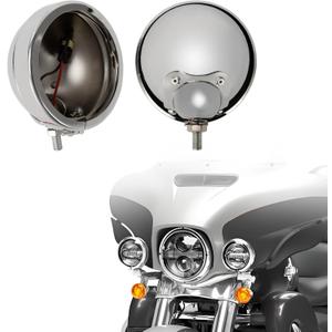 PSLER 4.5 Inch Fog Light Housing Bucket Bracket Motorcycle Passing Light Housing Bucket Bracket Mount fit for Tousing Electra Glide Chrome 4 Pack