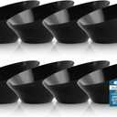 Liacere 16 Pack Black Plastic Bowls - Black Serving Bowls - 20 OZ Angled Bowl Disposable for Chip,Candy,Salad and Fruit - Ideal for Wedding & Party & New Year