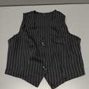 Woman Stripe Sleeveless Vests V Neck Navy Blue Women's Waistcoat For Lady Sleeveless Vest Size XS