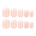 4 x Short Press on Nails Square Fake Nails Ombre Nude Glue on Nails Acrylic Nail Press ons Glossy Skin Tones False Nails Reusable Ombre Nail for Women Girls Daily Manicure 24pcs