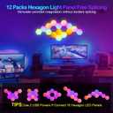 12-Pack Hexagon Light Panels Smart RGB LED Wall Lights with App & Remote Music Sync Gaming Lights for Room Decor, Birthday & Party Gifts for Boys, Teens, Men, Boyfriends, and Kids