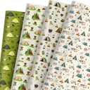 Pineraap Camping Wrapping Paper 12 Sheets Camping Theme Gift Wrap with RV, Tent, Campfire Designs Travel Wrapping Paper for Camping Party Decor, DIY Crafts, Holiday Wrapping Supplies, 20"28"