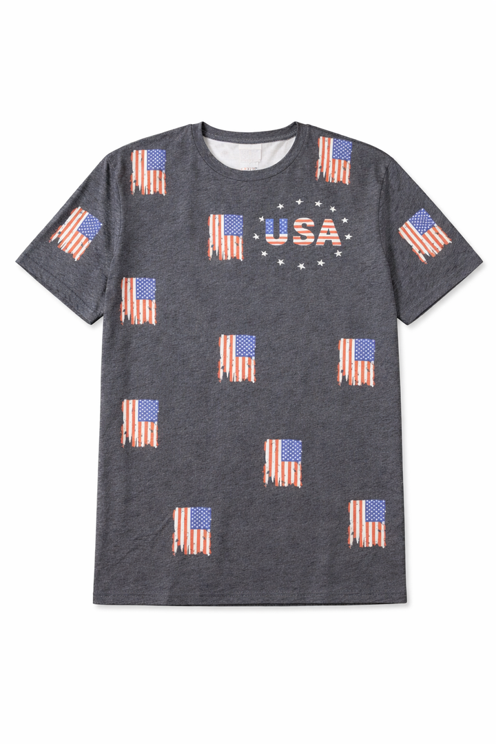 American Flag Patriotic T-Shirt Women 4th of July Gift Shirt USA Flag Stars Stripes Graphic Short Sleeve Casual Tops (Small, Blue)