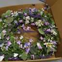 22 Inches Summer Wreath Rustic Summer Wreaths for Front Door Spring Flower Wreath Farmhouse Spring Floral Wreaths with Blue Phalaenopsis Orchid for Window Wall Porch Indoor Decoration