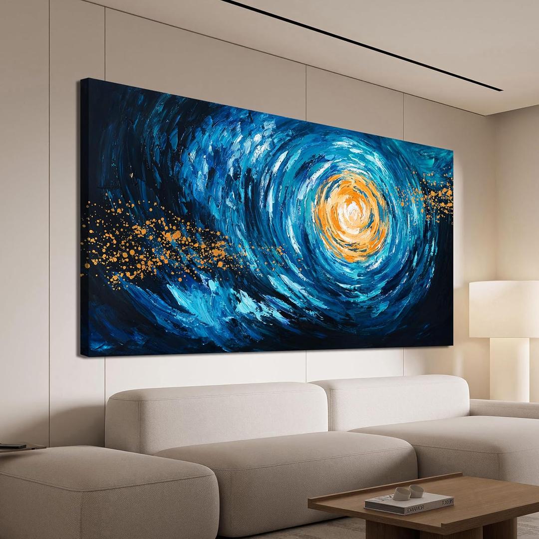 Canvas Wall Art Decor Large Wall Art Pictures for Living Room Coastal Beach Wall Art Decor Canvas Modern Art Wall Decor Starry Nights Prints Art Work for Home Office Kitchen Room Wall Decor 29" X 58"