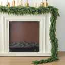 MIZII Christmas Garlands 6 Feet Artificial Pine Garland Real Touch Green Pines Vine Faux Greenery Garland Christmas Decorations for Xmas Fireplace Mantle Home Decor Indoor Outdoor (Thick Pine)