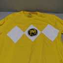 Mighty Morphin Power Rangers Red Blue Yellow Pink Green Black White Blue Costume T-Shirt (Large)