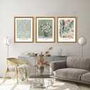 2 x FWAHREN 3 Piece Framed Vintage Botanical Floral Canvas Wall Art Set, Matisse Van Gogh William Morris Paintings, Large Pictures Prints Wall Decor for Living Room Bedroom Bathroom Office, 12x16in