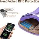 Haytijoe Small Wristlet Wallets for Women Valentines Day Gifts RFID Blocking Travel Wallet Quilted Nylon Phone Purse