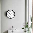 Wall Clock Small Analog 8 Inch Silent Non Ticking Battery Operated Modern Simple Decorative for Kitchen Office Bedroom Bathroom Living Room(Black)