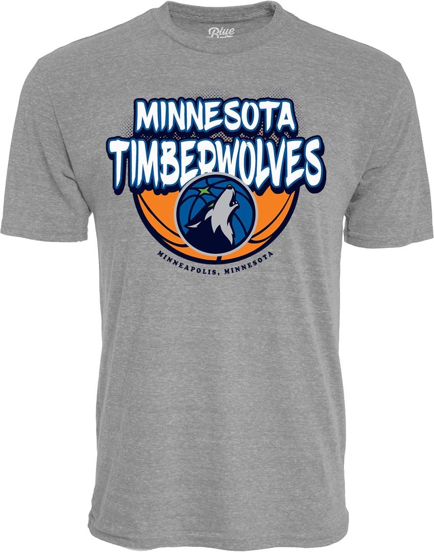 Blue 84 NBA Unisex-Adult NBA Officially Licensed Tri-Blend T-Shirt Heather Gray (Gray)
