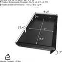 Large Under Desk Mounted Sliding Drawer with 2 Cable Hole and 60 Degree Tilt Panel to Pull Out, 22.4'' Long & 9.2'' deep Large Storage Organizer for Sit Stand Workstation