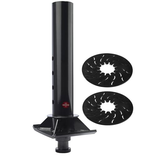 Fifth Wheel to Gooseneck Adapter Kingpin with Reinforcing Rib - Includes 1 Lube Plate, Fit for Campers, Trailers, Tractors, Semi-Tractors, 4" Round Tube with 2" Kingpin, Attaches to 5th Wheel