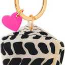 Butterfly Acrylic Bag Charm & Keychain with Pink Heart, Gold Lobster Clasp, Detachable Purse Clip for Handbags Keys, 5.7 Inch