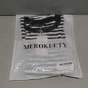 MEROKEETY Women's 2026 Summer Short Sleeve Tops Casual Colourful Striped Crewneck Loose Work T Shirts Blouses, Blackwhite, S