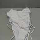 Pink Queen Womens Sexy One Piece Swimsuit High Leg Ruched Tummy Control Cheeky Bathing Suit Monokini White M