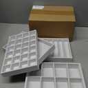 Velvet Jewelry Drawer Organizer Trays White Stackable Jewelry Storage Inserts Set, 4-Layer Jewelry Tray Set for Earrings, Rings, Necklaces, Bracelets with Removable Dividers for Dresser & Vanity