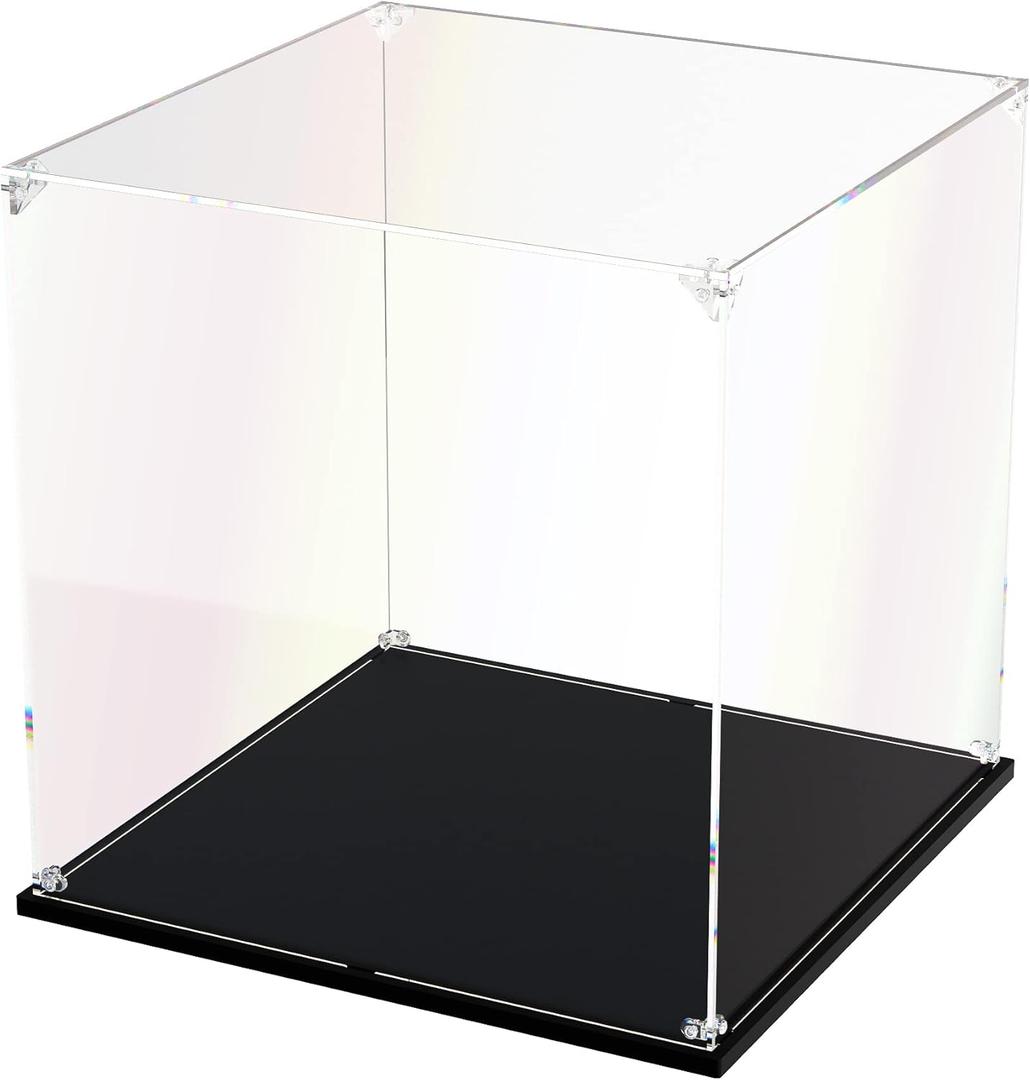 Clear Acrylic Display Case, Self-Assemble Showcase for Collectibles, Action Figures, Dolls- Alternative Glass Box for Commemorative Gifts (11x11x11 inch, 28x28x28 cm)