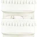 Dahey Over The Door Organizer Boho Nursery Storage Decor Closet Hanging Organizer with Tassels Decoration for Bedroom Nursery Bathroom Apartments Dorm Pantry, 5 Pockets, White