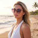 DUCO Oversized Polarized Sunglasses for Women, Trendy Mirrored Shades Retro Square Light Weight UV400 Sun Glasses W016