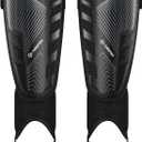 Upgraded Soccer Shin Guards for Kids Youth Adults, CE Certified AirsFish Shin Guard Sleeves Protection Gear for Boys Girls Soccer Games EVA Cushion Reduce Shocks and Injuries (Medium, Black)
