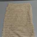 UGASA Velvet 12x20 Inch Lumbar Soft Throw Pillow Cover Boho Farmhouse Decorative Corduroy Striped Both Sides Solid Rectangular Cushion Case for Couch Bedroom Sofa Home, 1 Piece, Beige