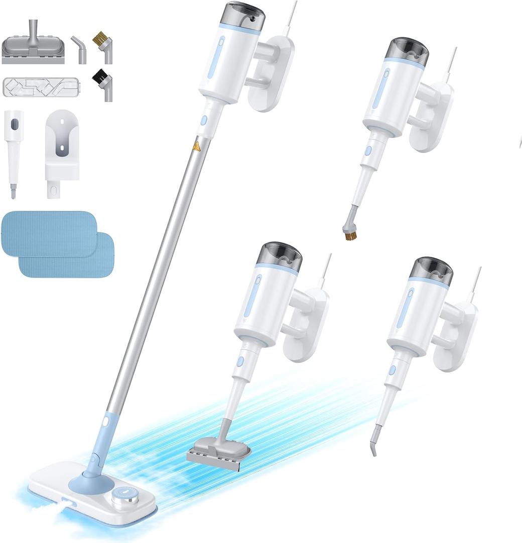 Steam Mop, 10 in 1 Detachable Handheld Steam Cleaner for Home and Floor Cleaning, 230F Floor Steamer for Deep Cleaning with Multi-purpose Attachments Hardwood Floors, Tile, Grout, Furniture
