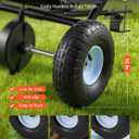 VEVOR Tow-Behind Spreader, 9.8 ft Spreading Width, Broadcast Spreader with 10" All-Terrain Tires, 85 lbs Capacity Hopper, Adjustable Flow Control, Lawn Spreaders for Seed Fertilizer Ice Melt