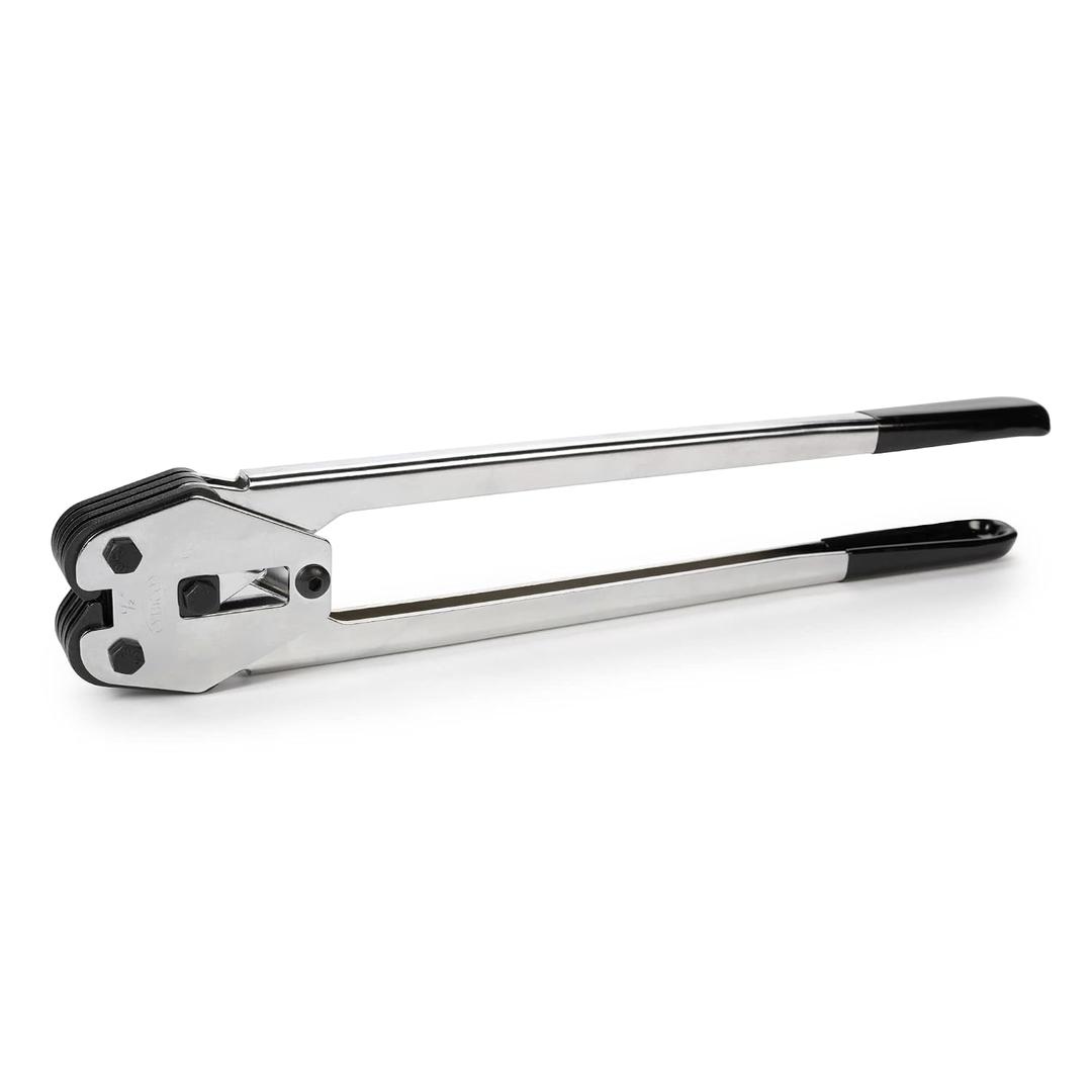 IDL Packaging C-5004 Regular-Duty Strapping Sealer/Crimper for 1/2" Polyester (PET) Strapping - Less Effort in Closing The Seal with Long Handles - Heat-Treated Wearing Steel Parts